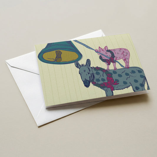 Ding Dong Donkey Christmas Card