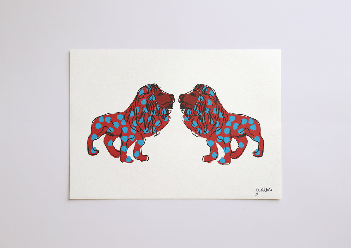 Two Spot Lions Print