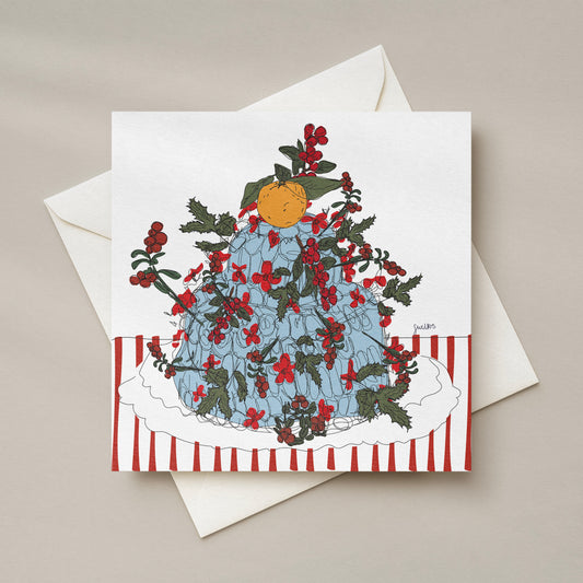 Blue Cake Christmas Card
