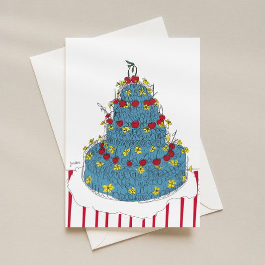 Blue Cake Postcard