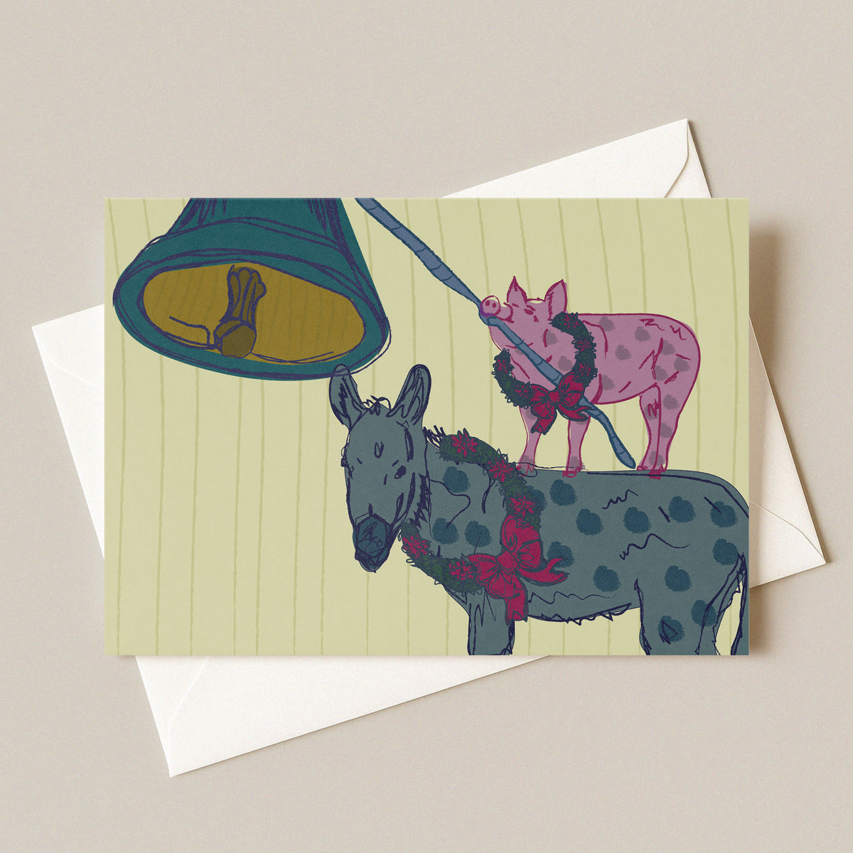 Ding Dong Donkey Christmas Card