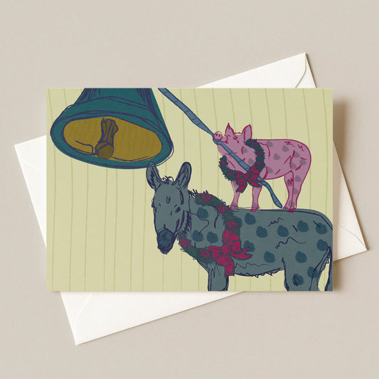 Ding Dong Donkey Christmas Card