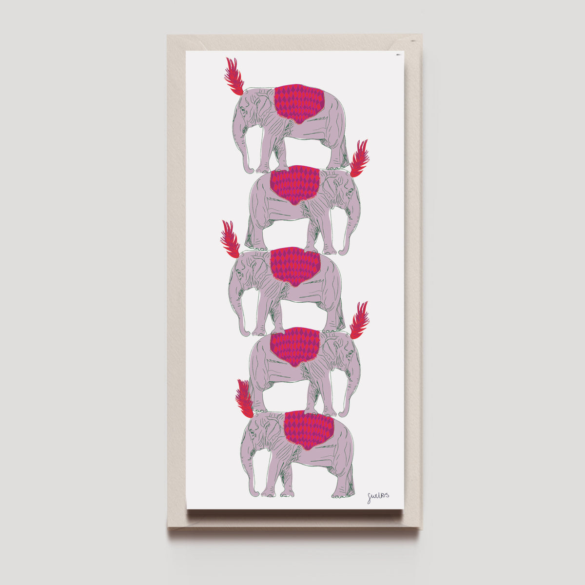 Elephant Tower Greetings Card