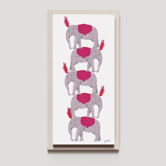 Elephant Tower Greetings Card