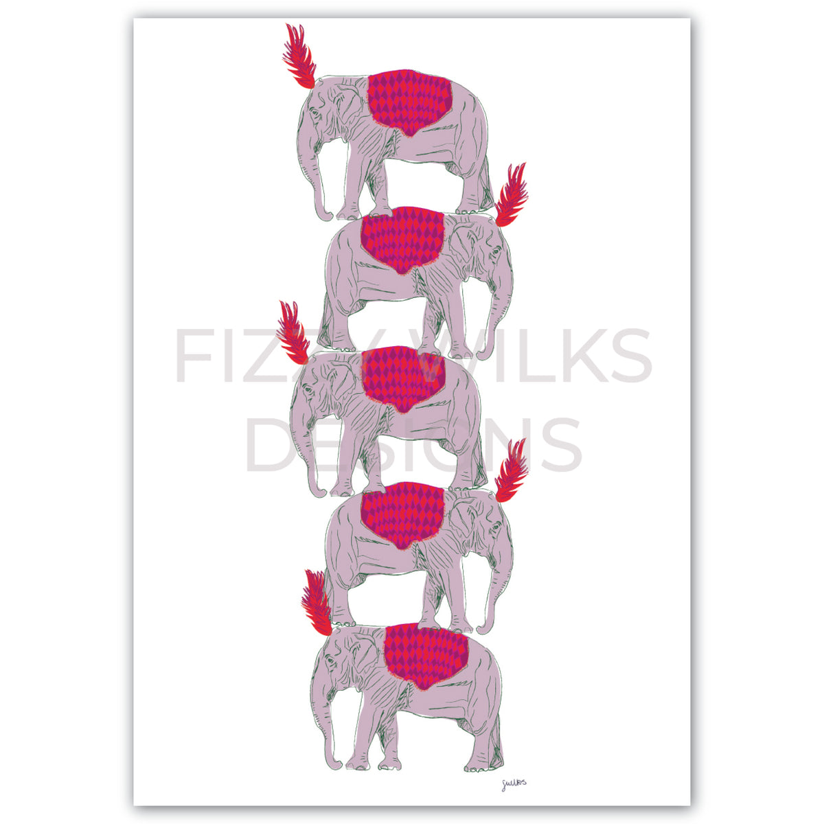 Elephant Tower Print