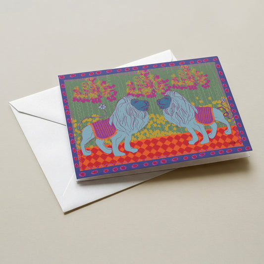 Grand Lions Greetings Card