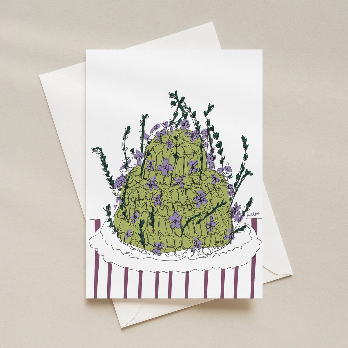 Green Cake Postcard