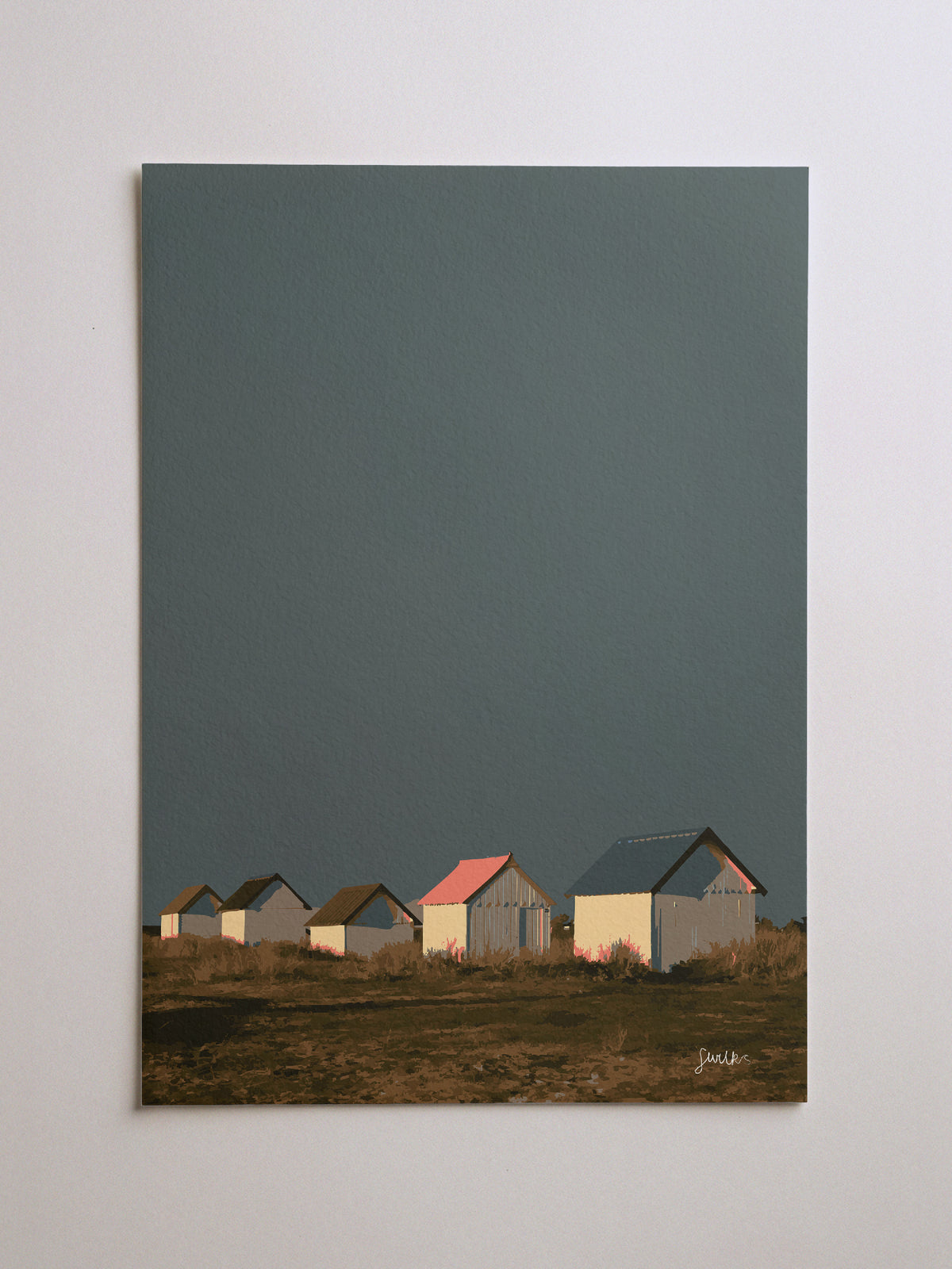 Pink and Blue Tin Roof Print