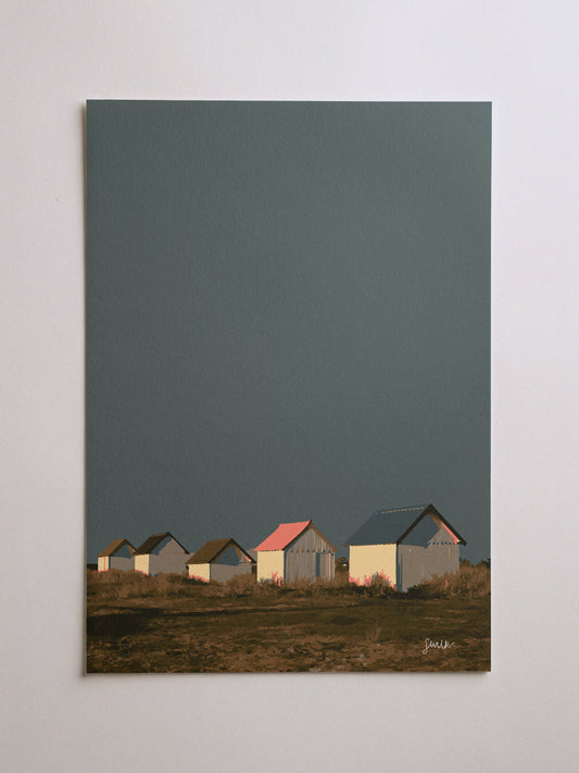 Pink and Blue Tin Roof Print