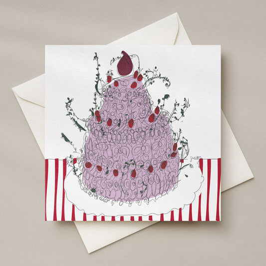 Purple Cake Greetings Card