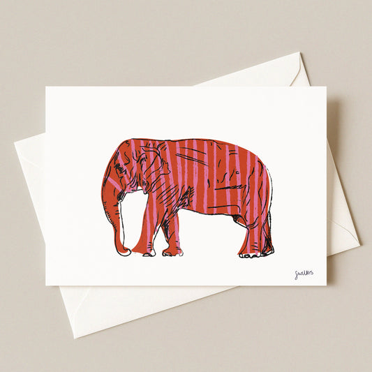 Stripe Elephant Postcard