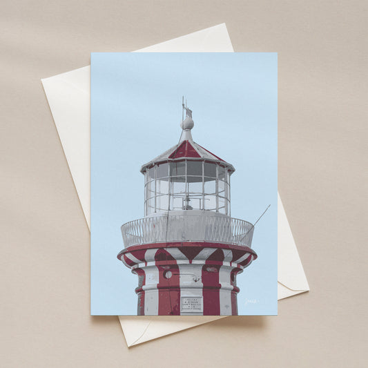 Stripe Lighthouse Postcard
