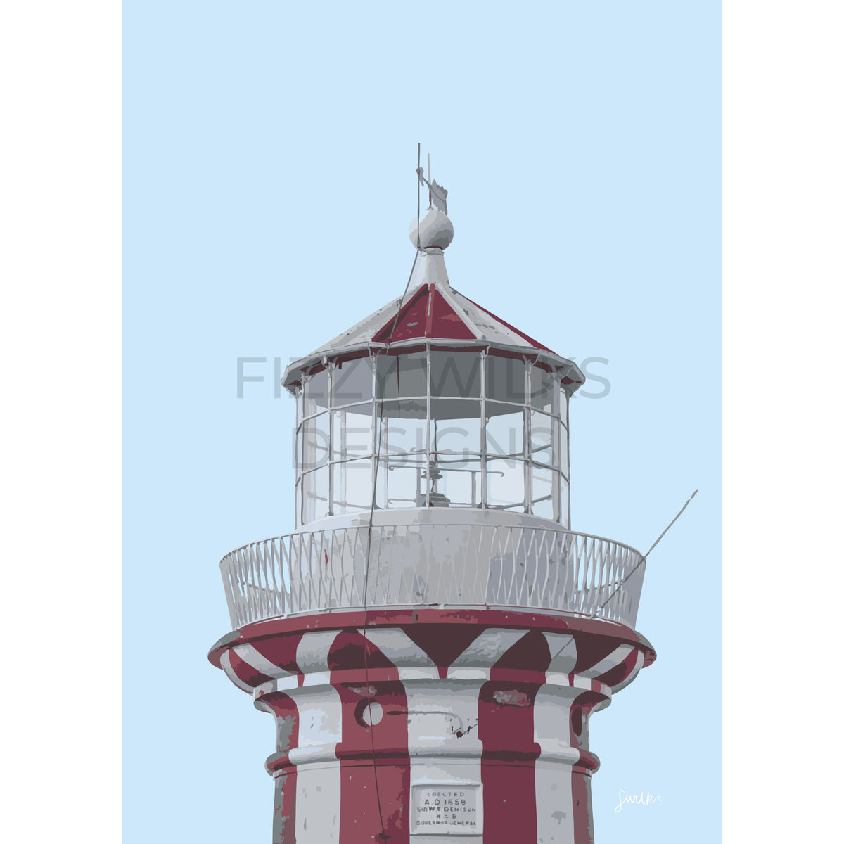 Stripe Lighthouse Print